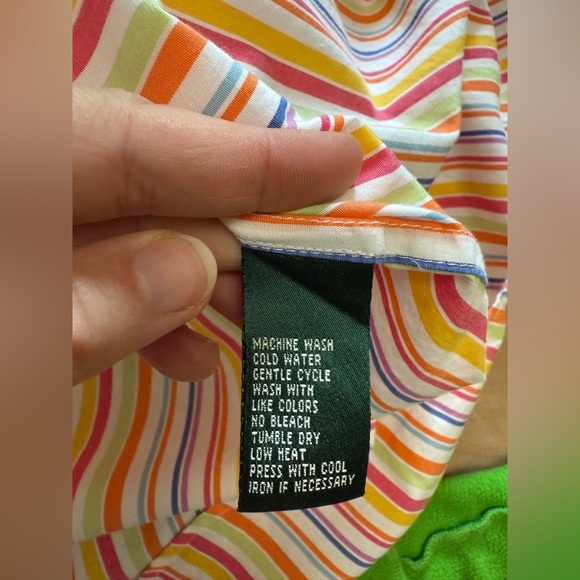 Lauren Ralph Lauren cotton Multicolor Striped Woman’s button down Shirt - Picture 11 of 11